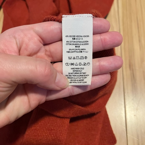 Free People Knit Mini Dress Ruffle Sleeve V-Neck Eyelets A-Line Cotton Blend - Picture 9 of 10